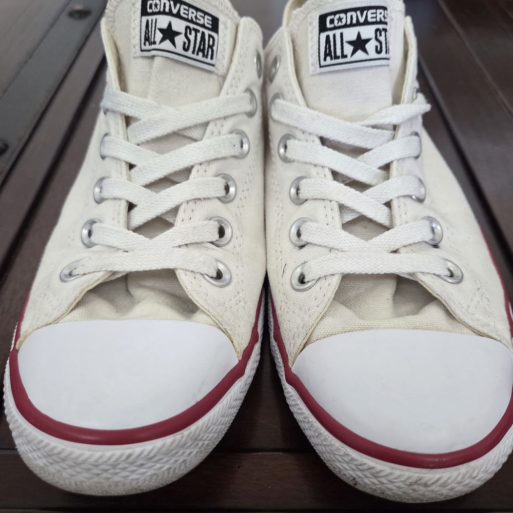 Converse Cream and Red Sneakers